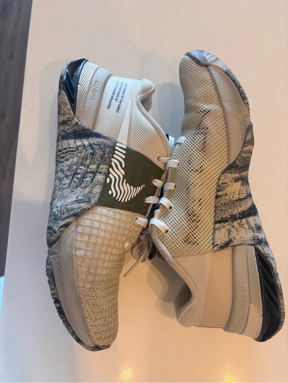Nike Women's Beige and Black Training Sneakers